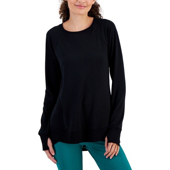 ID Ideology Womens Active Butter French-Terry Long-Sleeve Thumbhole Tunic Top XS - Picture 2 of 2